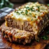 Crockpot Französische Zwiebel Fleischlaib mit Geschmolzenem Käse genießen